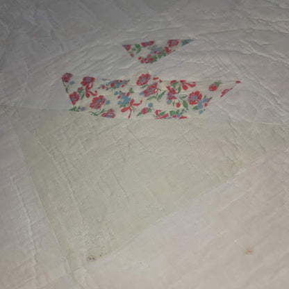 Vintage Handmade Quilt Full or Twin Bedspread Blanket Farmhouse Cabin 53" X 74"