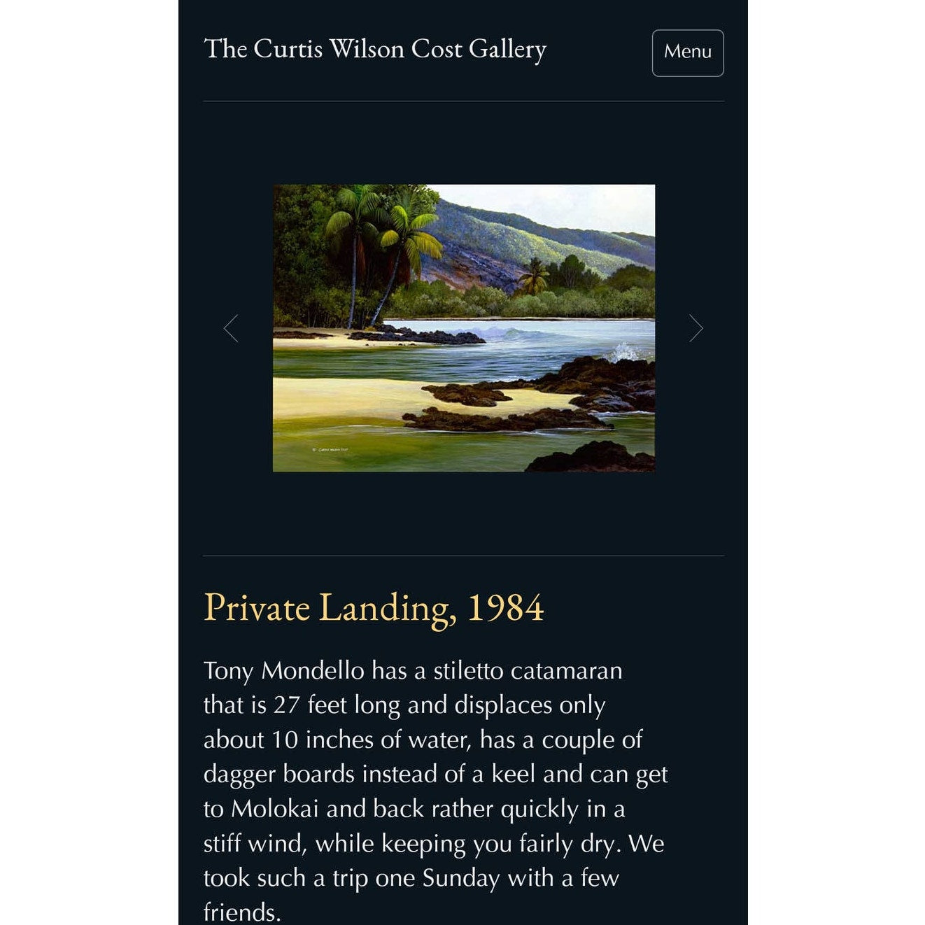 Curtis Wilson Cost Private Landing, canvas giclée Hand signed 1984 Framed 30x24