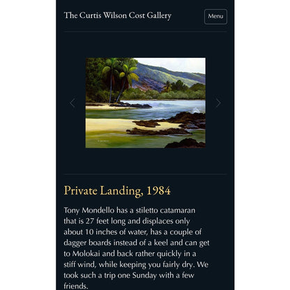 Curtis Wilson Cost Private Landing, canvas giclée Hand signed 1984 Framed 30x24