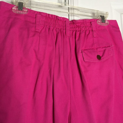VINTAGE Pleated Cuffed High Waist MOM Ankle Pants Pink 100% Cotton Size 12