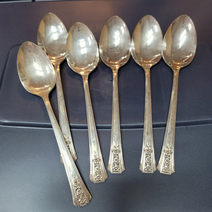 Oneida Community Plate Silverware 6 Tablespoons serving Tudor Plate 1939 Fortune