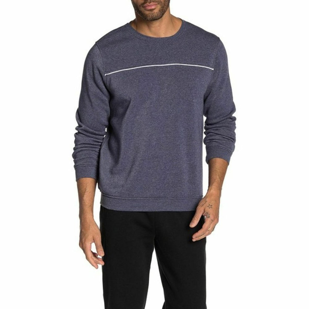 NWT Public Opinion Blue Crew Neck Sweatshirt Front Yoke XL