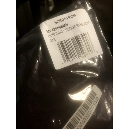 Nordstrom NWT Men's Bird's Eye Crewneck Sweater Burgundy Fudge 2XL