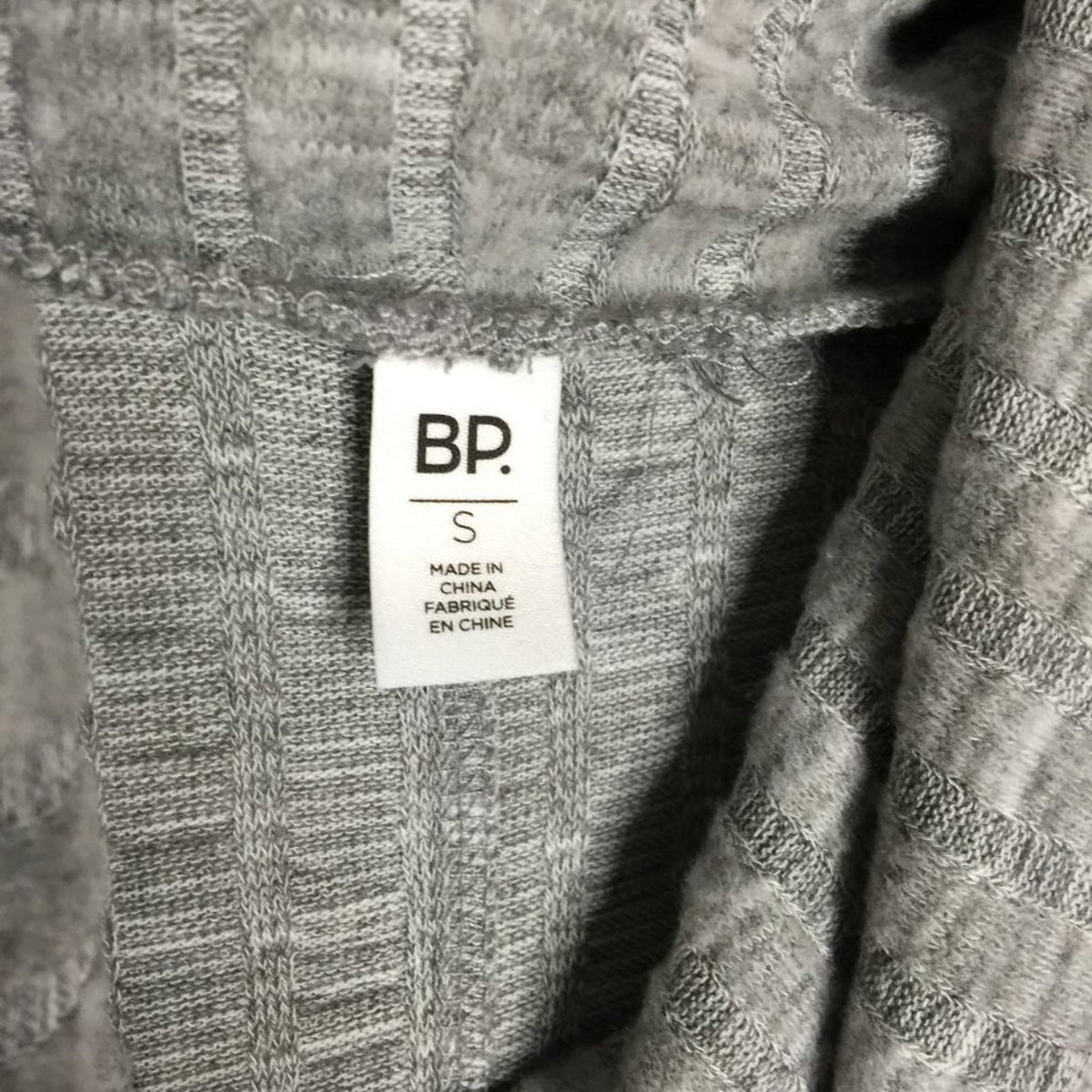 Bp Cozy Ribbed Turtleneck Top Relaxed Fit Long Sleeve Grey Heather Size Small