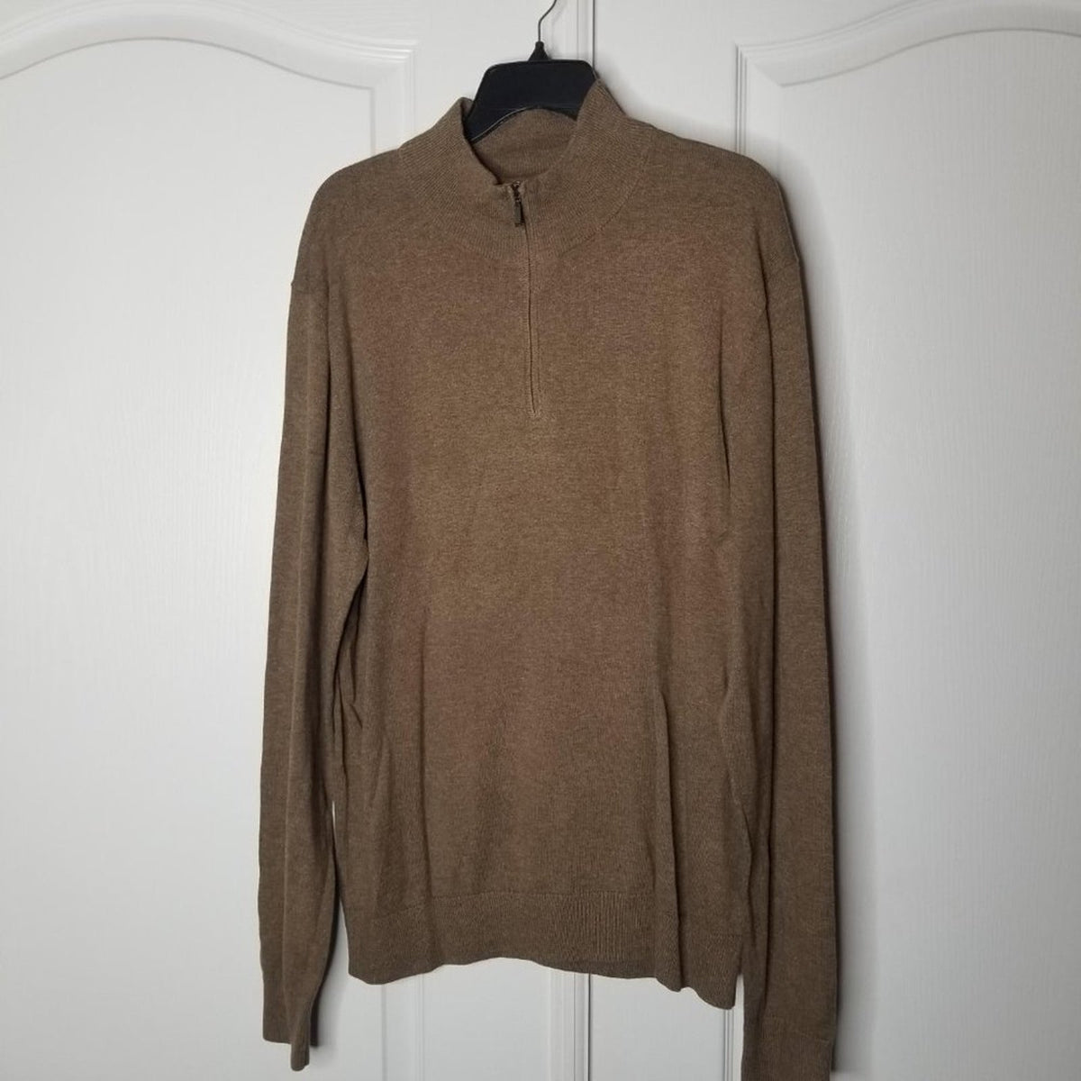 Wallin Bros Pullover Sweater Long Sleeve Mock Neck Brown Shitake X-Large zip NWT