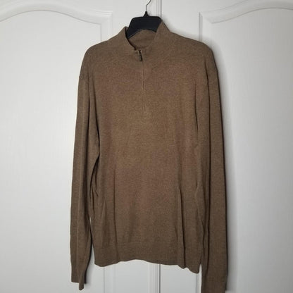 Wallin Bros Pullover Sweater Long Sleeve Mock Neck Brown Shitake X-Large zip NWT