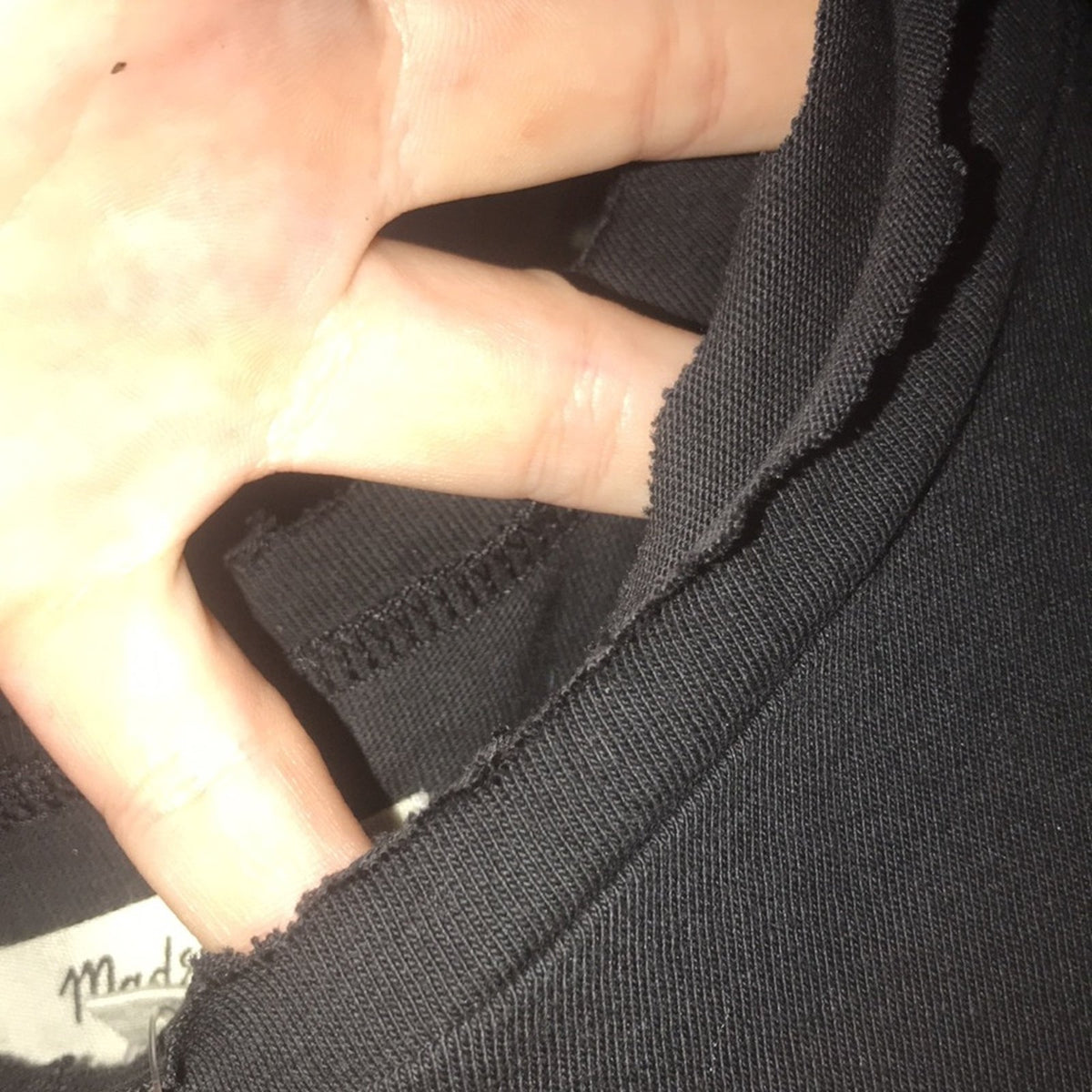Madewell NWT Black Wide Sleeve Uneven Neck Sweater Size Small