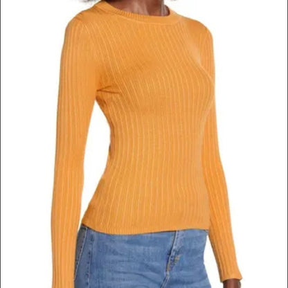 Love by Design NWT Gold Skivvy Ribbed Sweater Large