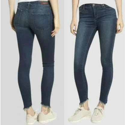 Articles of Society Womens Soft Step Hem Skinny Jeans Size 29/US 8 Dark Blue NWT