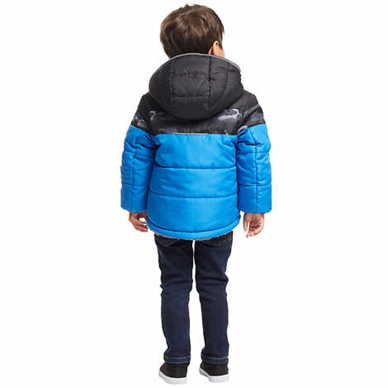 Gerry Reversible Full Zip Puffer Hoodie Jacket Long Sleeve Blue Size 2T NWT