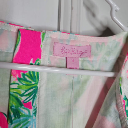 Lilly Pulitzer Gabby Palm-Monkey Shift Dress in Raz Berry Catty Shack 16