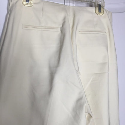 Randy Kemper Flared Leg Dress Pants Side Zip Mid Rise Ivory Size 4 Waist 28
