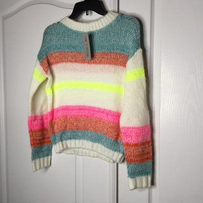 Love X Design Pullover Sweater Long Sleeve Stripe Soft Pastels Size SMALL NEW