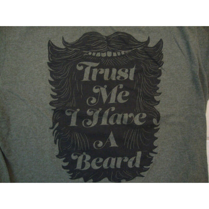True Craft Graphic Tee Shirt "Trust Me I Have a Beard" Sz Large Green NWOT