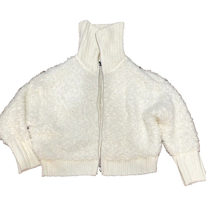 Love Tree Full Zip Cable Knit Collar Fuzzy Cardigan Sweater Sz Medium Ivory NWT