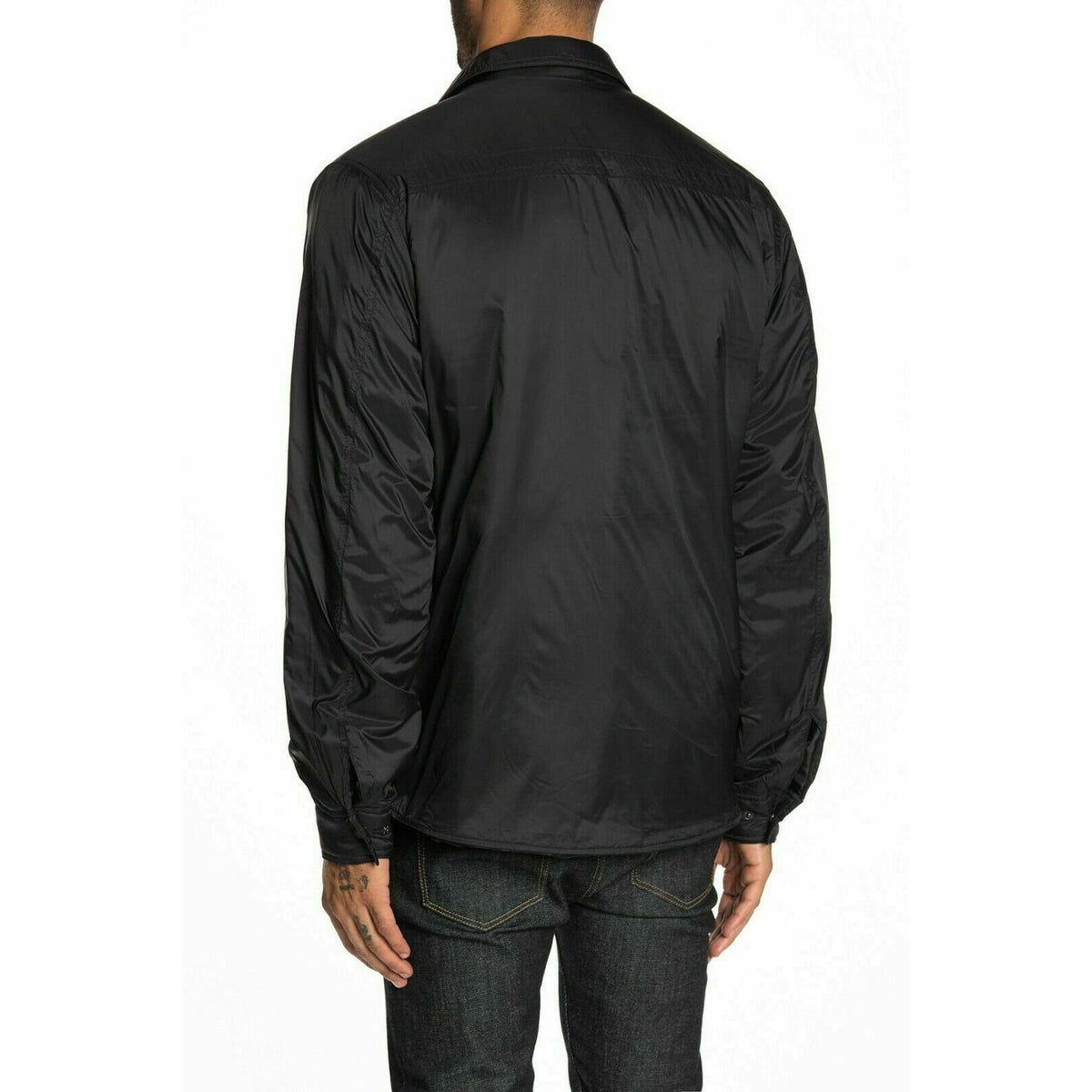 Original Weatherproof Vintage Zip Front Collar Nylon Lined Jacket Black X-Large