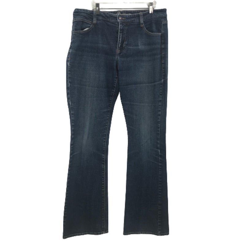 Dreamer sz 32 Wide Leg Bootcut Jeans Mid Rise Waisted Dark Wash Old Navy 12 Long