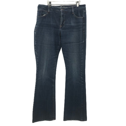 Dreamer sz 32 Wide Leg Bootcut Jeans Mid Rise Waisted Dark Wash Old Navy 12 Long