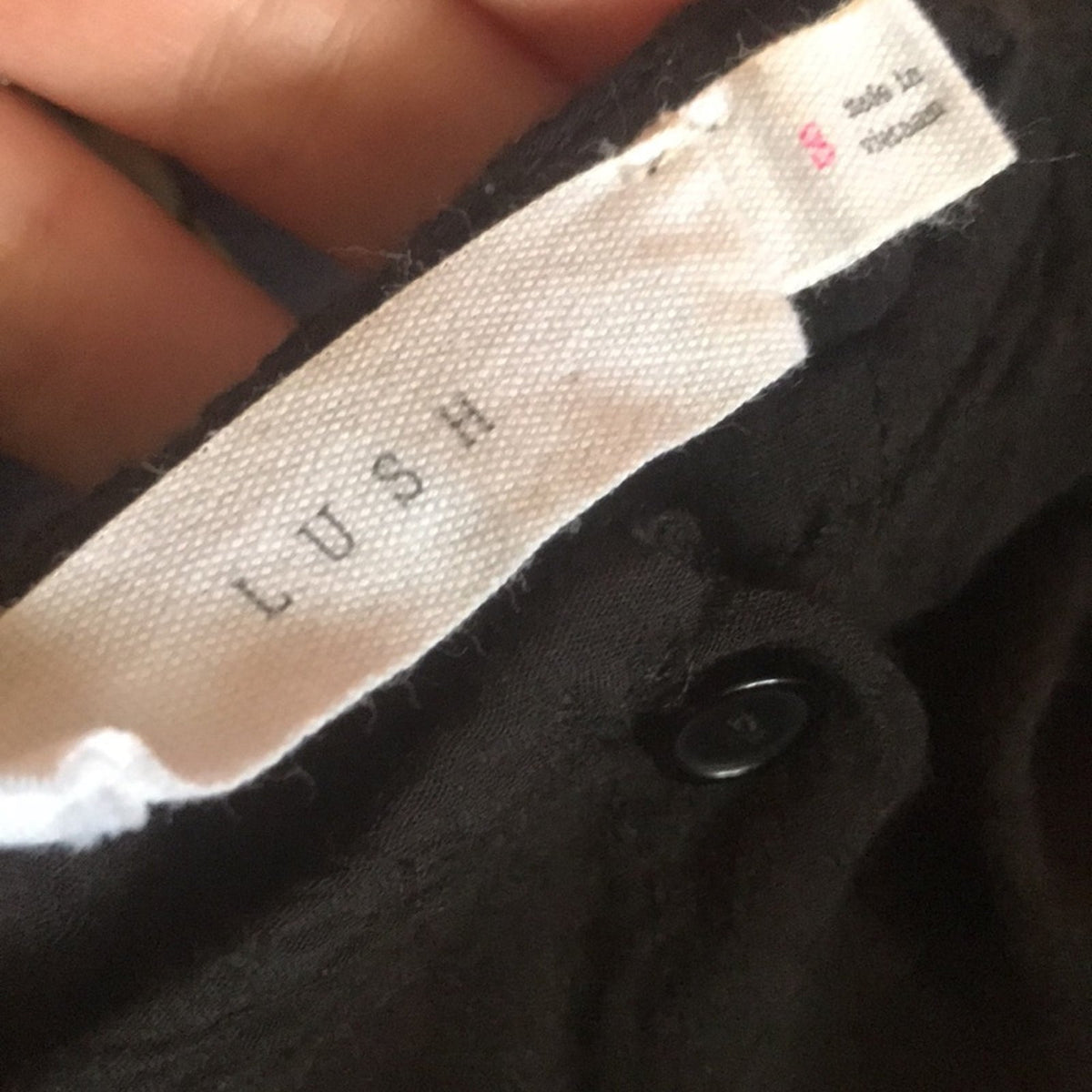 Lush NEW Black Split Neck Long Sleeve Blouse Small
