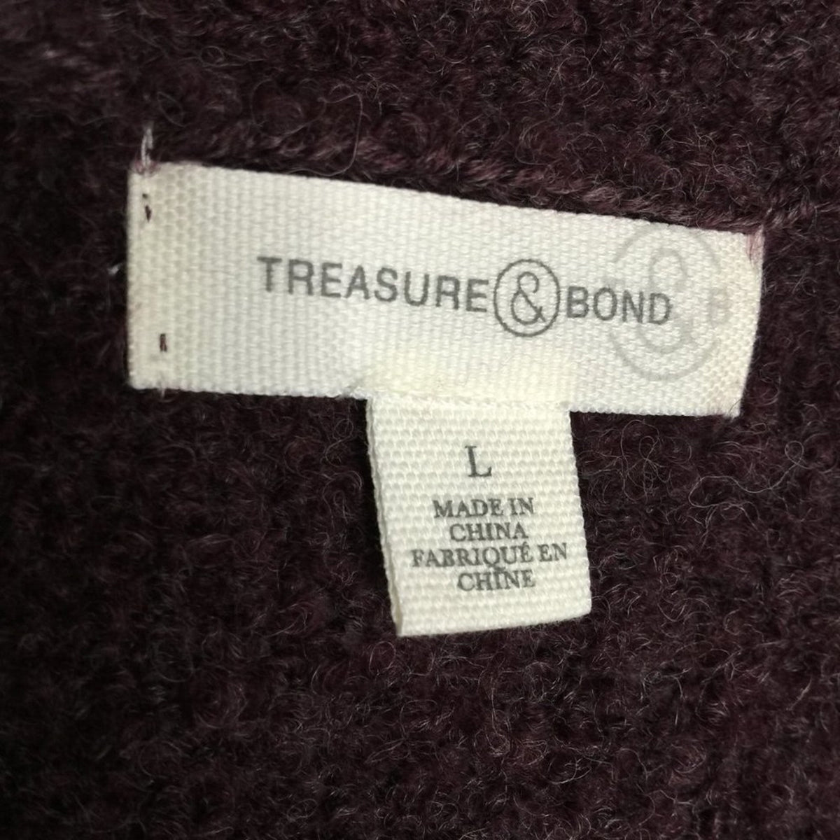 Treasure & Bond Open Front LONG Cardigan Sweater Long Sleeve Front Pockets Large