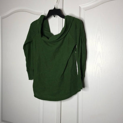 Bp. Off the Shoulder Neckline Knit Top Long Sleeves Green Pastures Medium NEW
