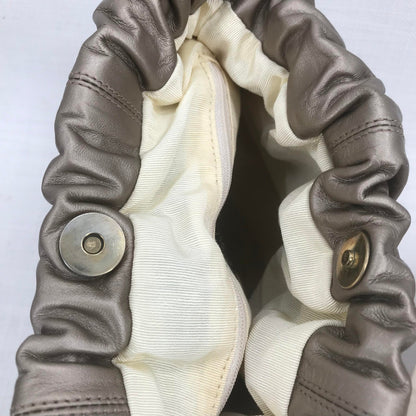 Paul Joseph Metallic Leather Mocha Tasseled Shoulder Bags Double Strap Tan NWT