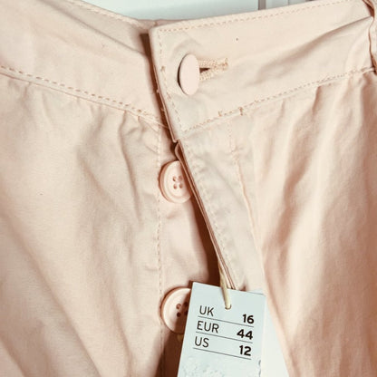 TOPSHOP NWT Terry Cuff Trouser Button Fly High Rise Pants PARACHUTE style baggie