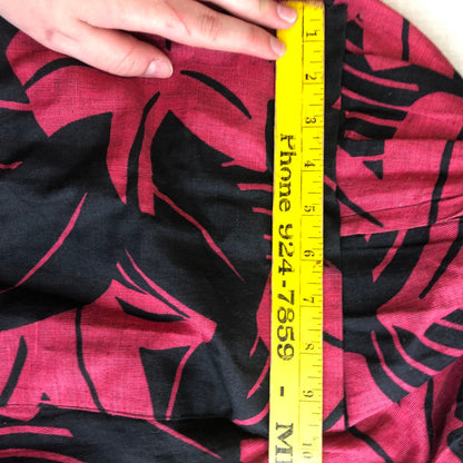 JH Collection Women's High Waist Pleated Floral Midi Skirt Red/Black 32"