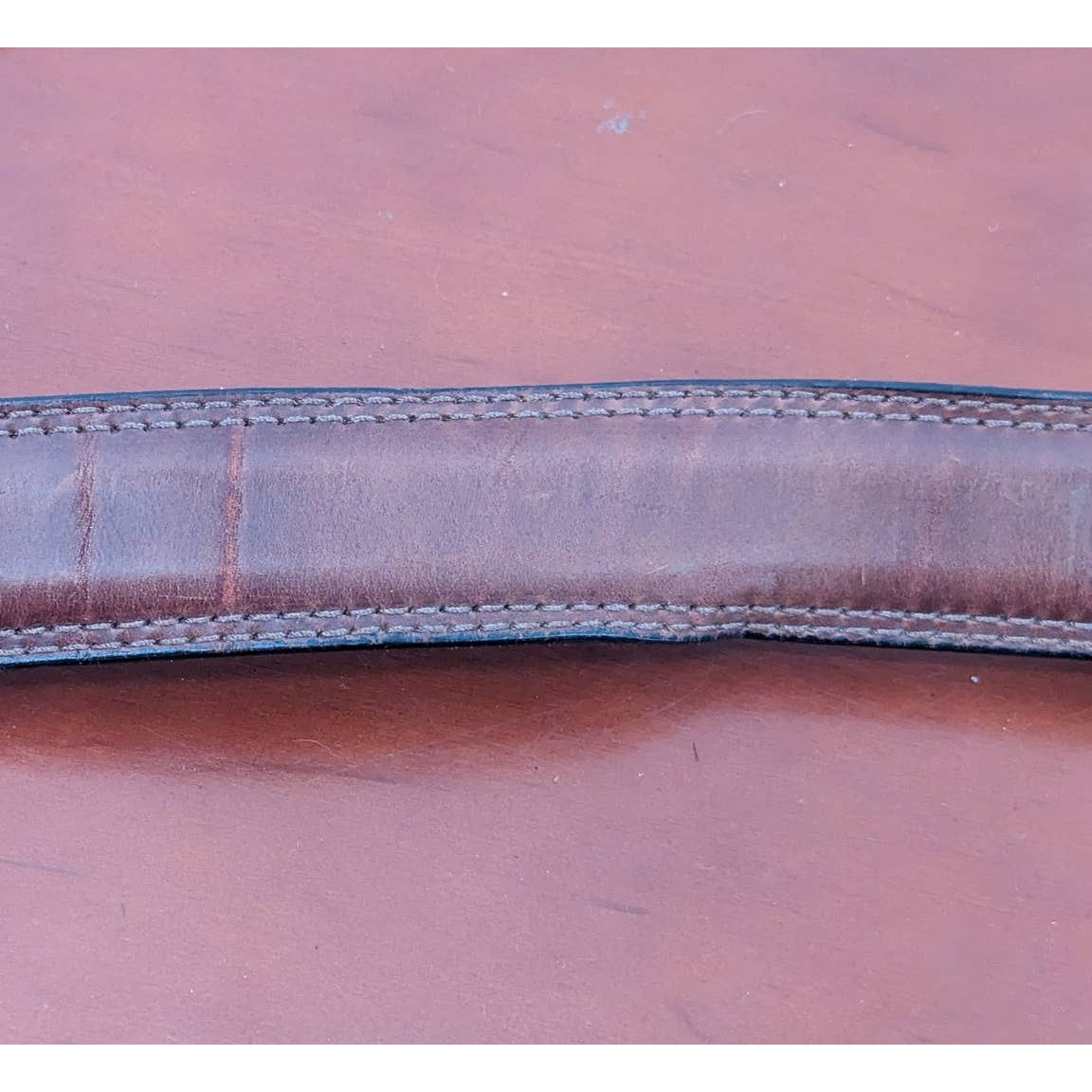 American Genuine Leather Belt Solid Brass Buckle 40" Unknown Brand