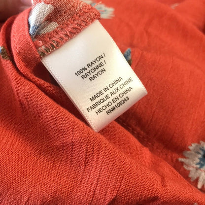 Hiatus New Orange Floral 90s Tank Dress Medium