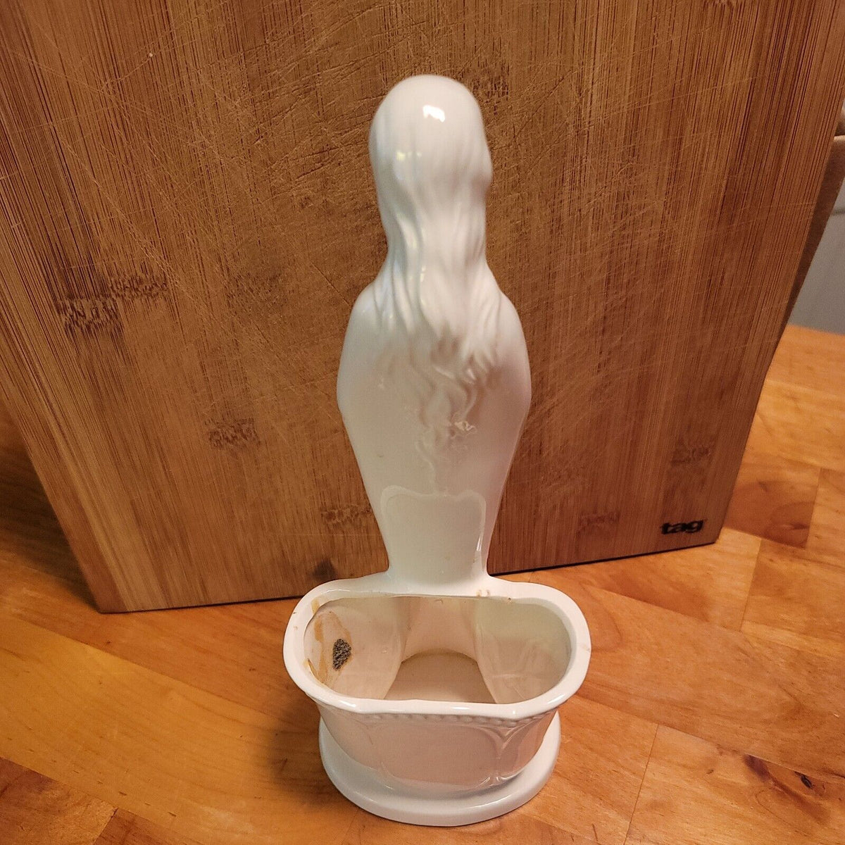 Vintage Flower Get Well Inarco Mother Mary White Ceramic Figurine Planter 10½"