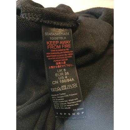 TOPSHOP Knitted Midi Dress In Black Size US 4 Long sleeved side slit