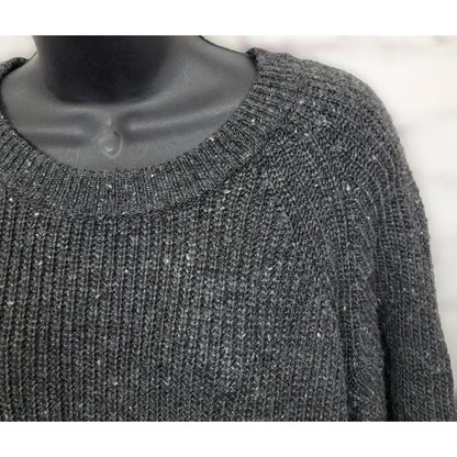 Madewell Pullover Rib Knit Wool Blend Dress Size Large in Flecked Charcoal NWT
