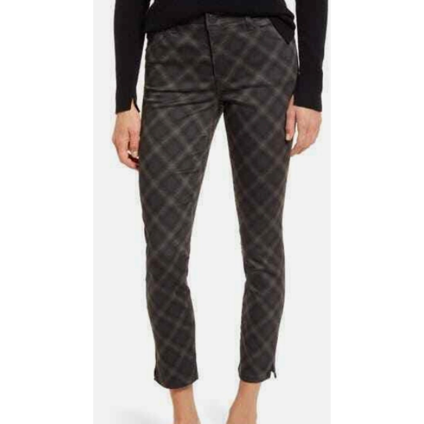 Wit & Wisdom Ab-Solution High Rise Ankle Skimmer Jeans Size 10 Olive Plaid NWT