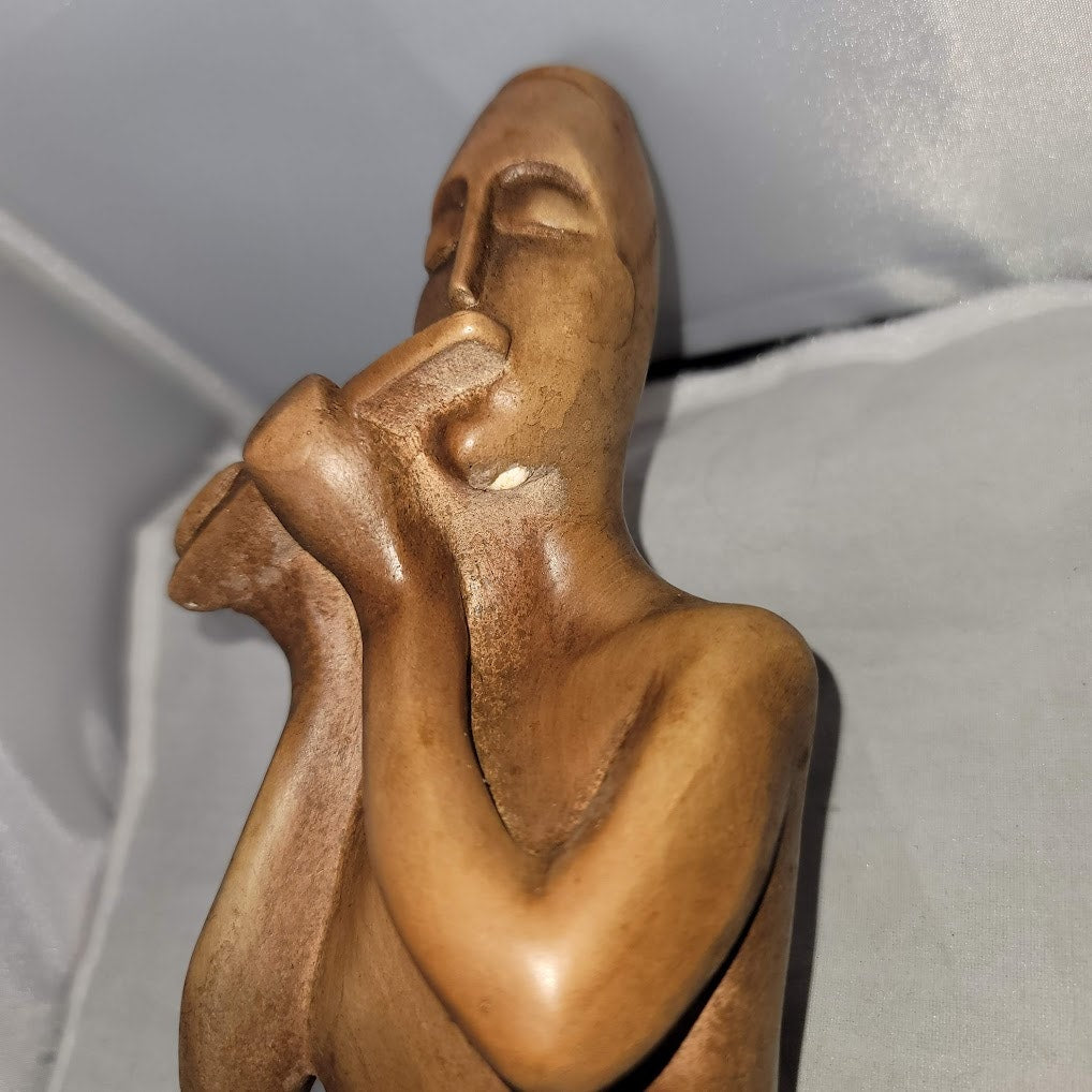 Esco Products 1962 by Stanza Male Female Statue Mid Century Lyre Flute Musicians