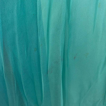 Vintage 1950s Chiffon maxi blue/green two tone Dress rhinestones Lined Small
