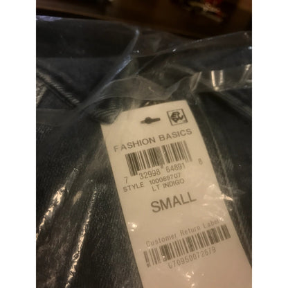 INC International Concepts Layered-Look Denim Hoodie Jacket Lt Indigo Small NWT