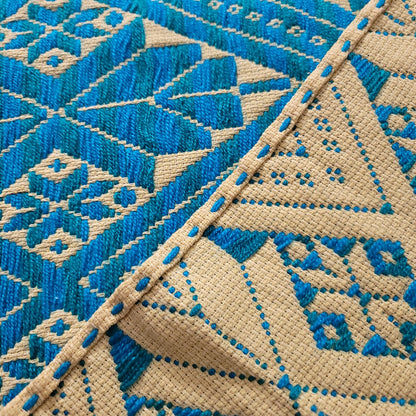 Handmade OAXACAN Table Bed Console Dresser Runner Embroidery Geometric Linens