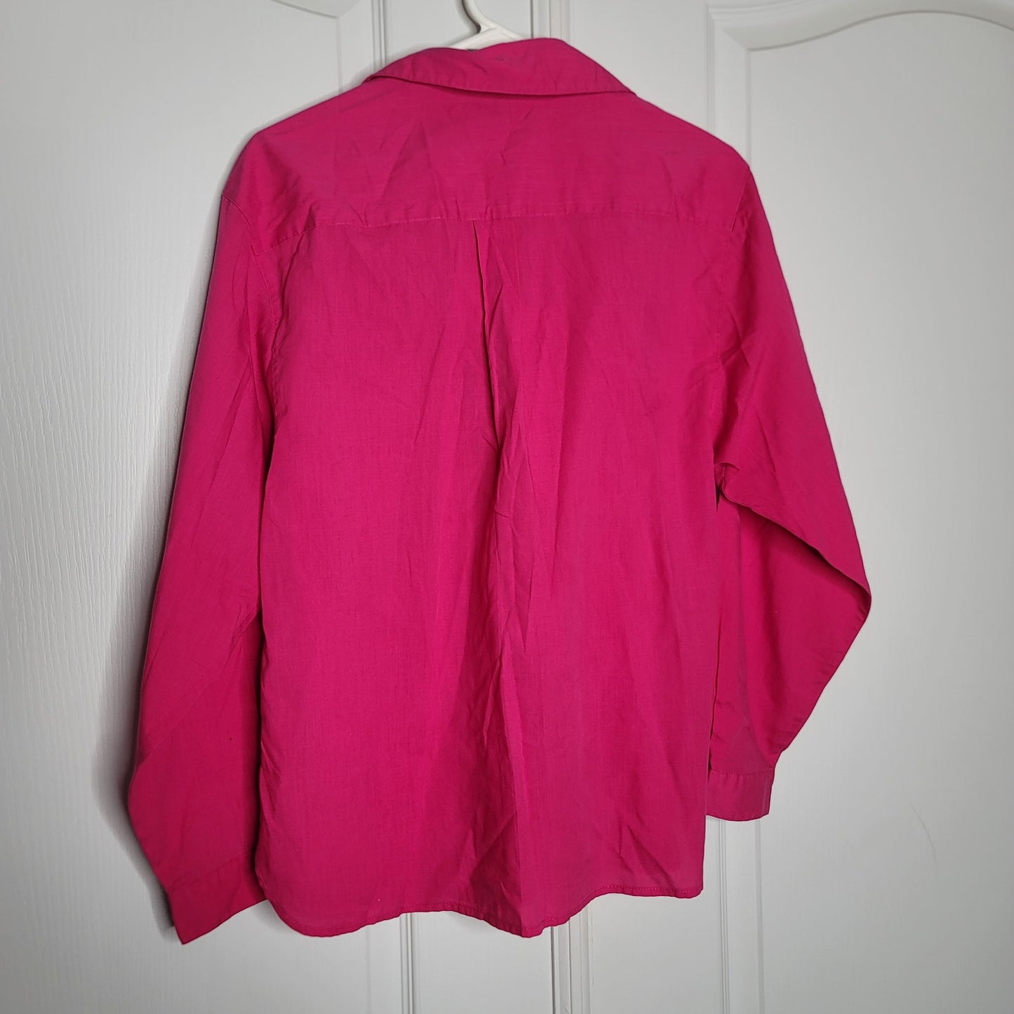 Alison Craig Size 14 Pink button up blouse long sleeve collared Cotton Blend
