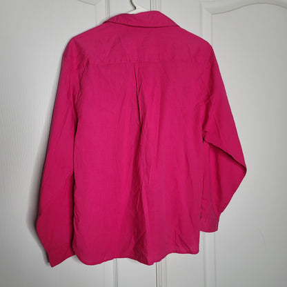 Alison Craig Size 14 Pink button up blouse long sleeve collared Cotton Blend