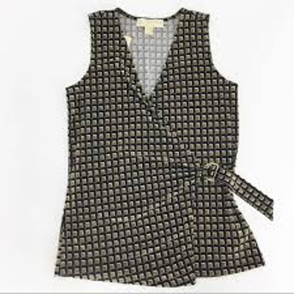 Michael Kors Surplice Double Ring Buckle Tank Top Size Small