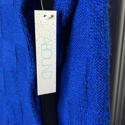 ABOUND Knit Pullover Long Sweater Blue Basket Weave Stitch XX Small High Neck