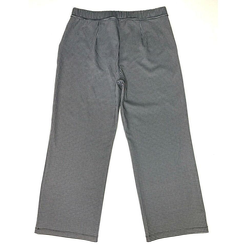 Sanctuary Pull On Flat Front Stretch Crop Pants Plus Sz 3X Black Mini Check NWT