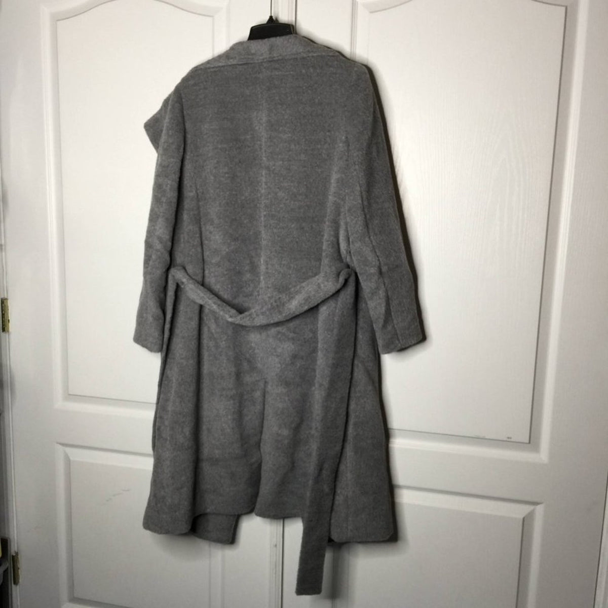 Boss Hugo BOSS Coexpen Coat High-Necked Self-Tie Belt Long Sleeve Silver 6 WOOL