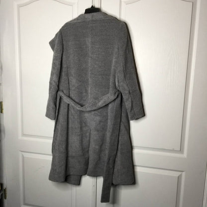 Boss Hugo BOSS Coexpen Coat High-Necked Self-Tie Belt Long Sleeve Silver 6 WOOL