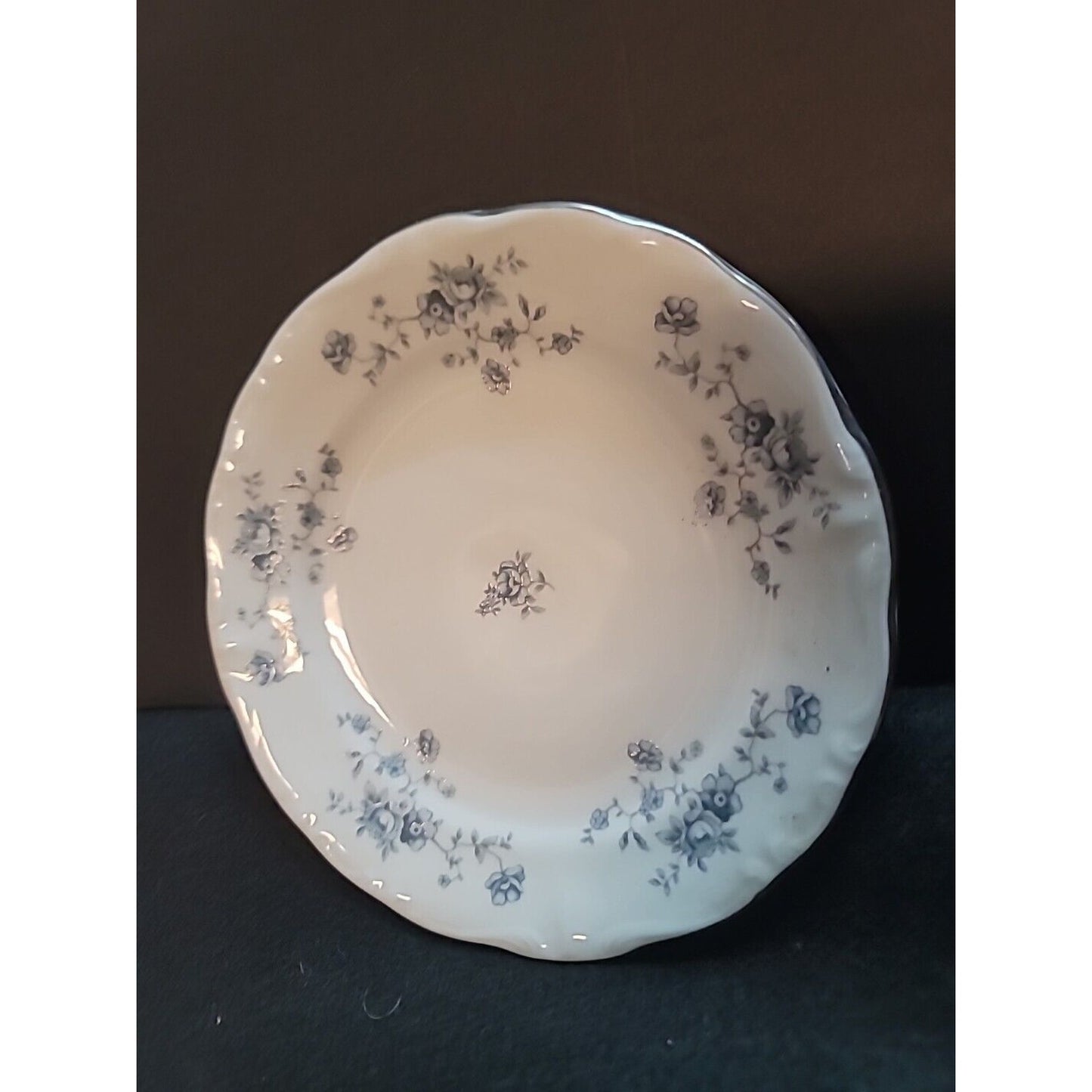 Johann Haviland Blue Garland Bread & Butter Plate Bavaria Germany Silver Rim