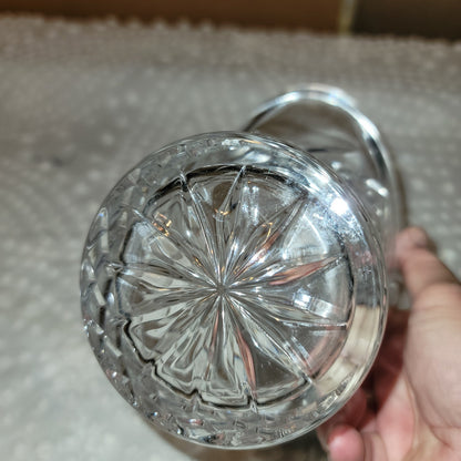 Glass basket planter diamond pattern woben