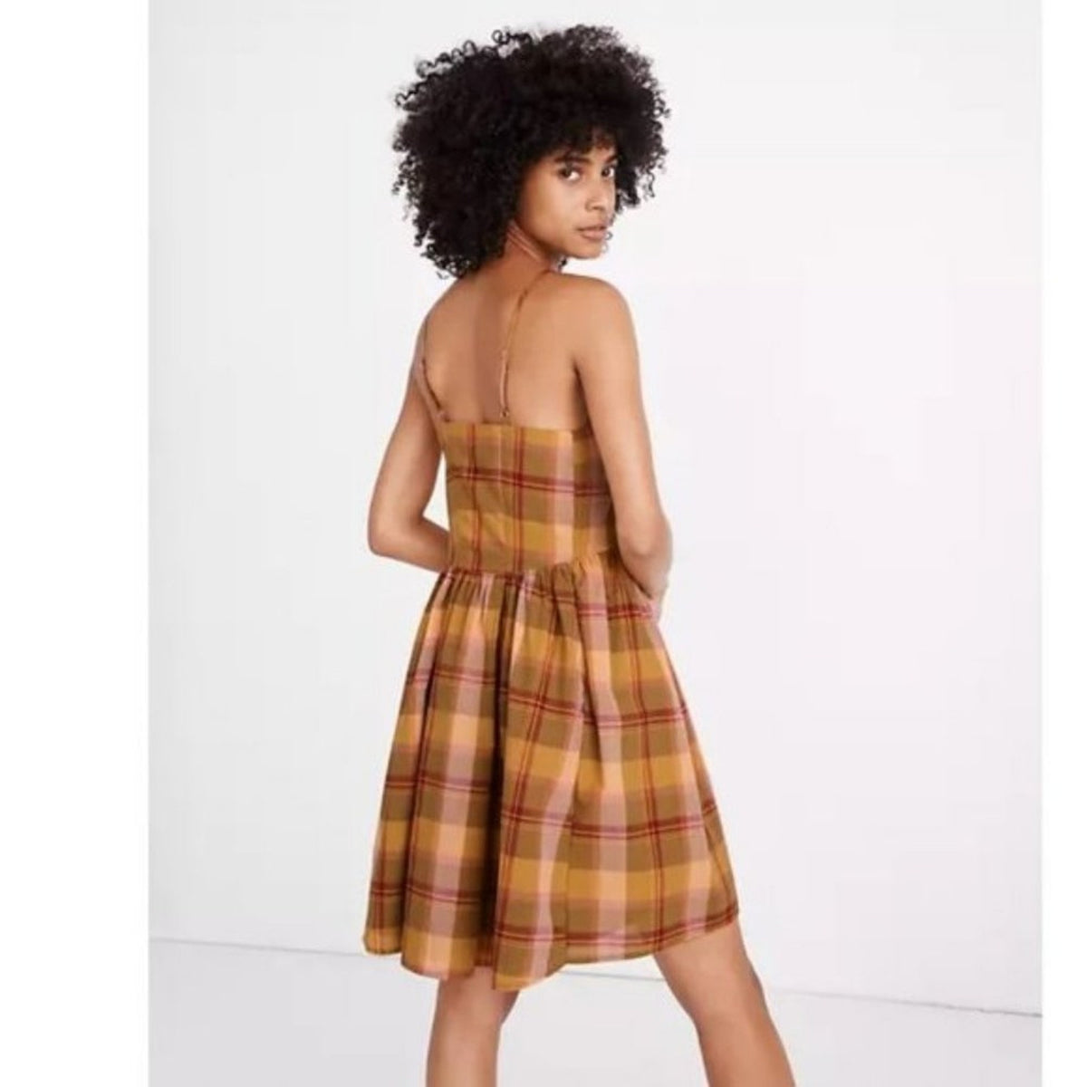 NWOT Madewell Babydoll Tank Dress Scoop Madras Size Small