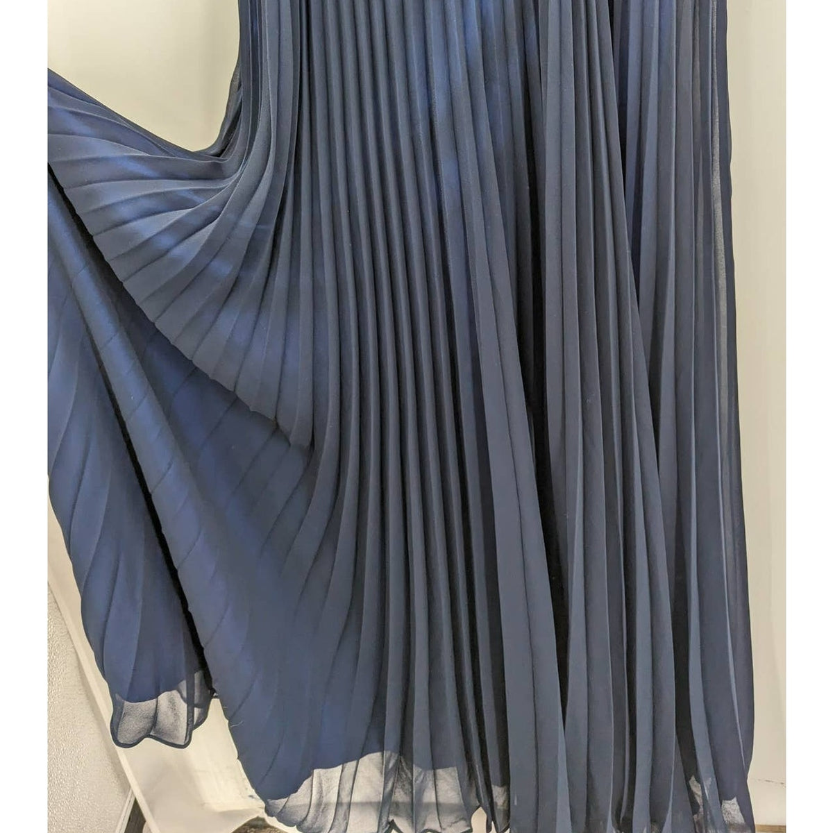 JS Collections Blue Gray Floral Lace Top Dress Size 2 Evening Prom Gown Wedding