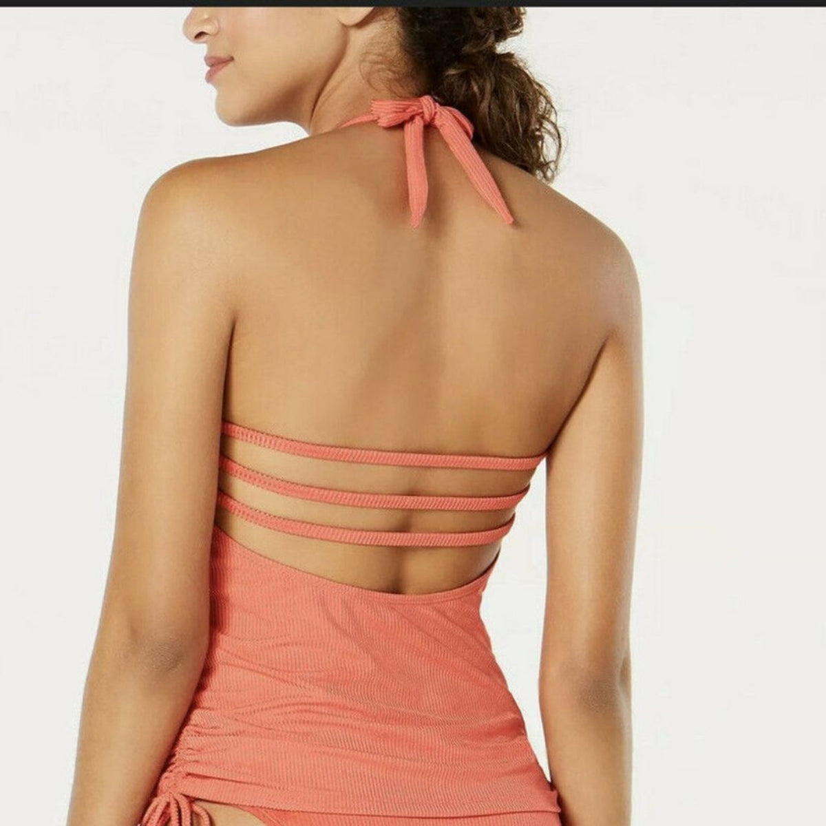 NWT Hula Honey Juniors' Shimmer Rib Halter Tankini Size XSmall